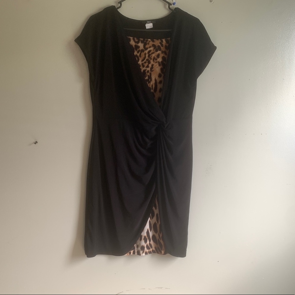 JBS EUC Black and leopard print dress